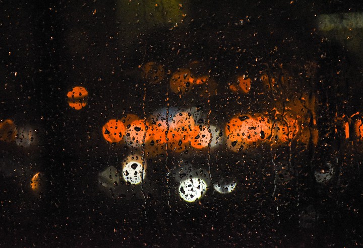 Rain, drops on the glass