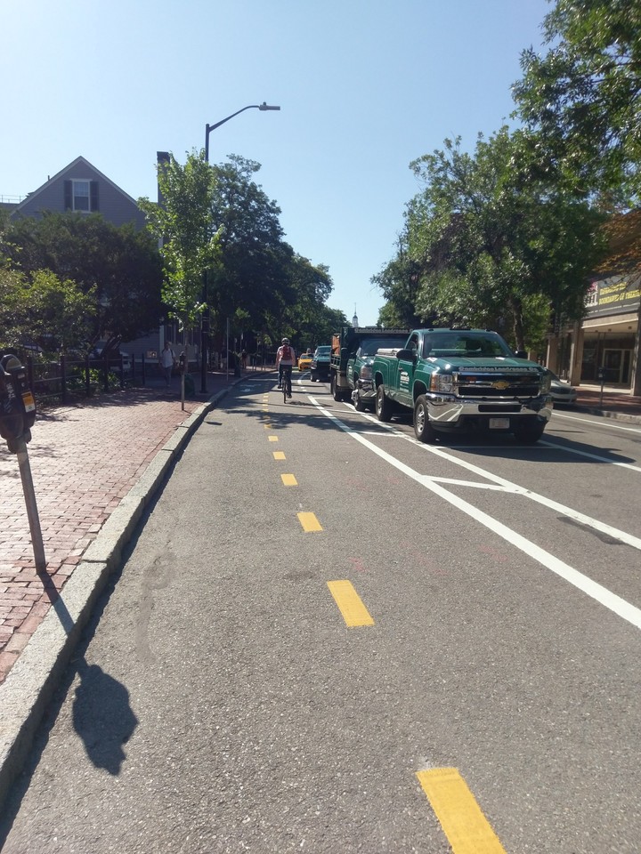 double lane bike paths, Cambridge, MA
