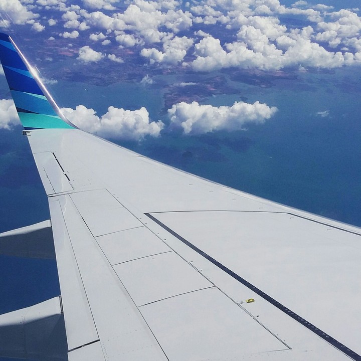 plane and clouds