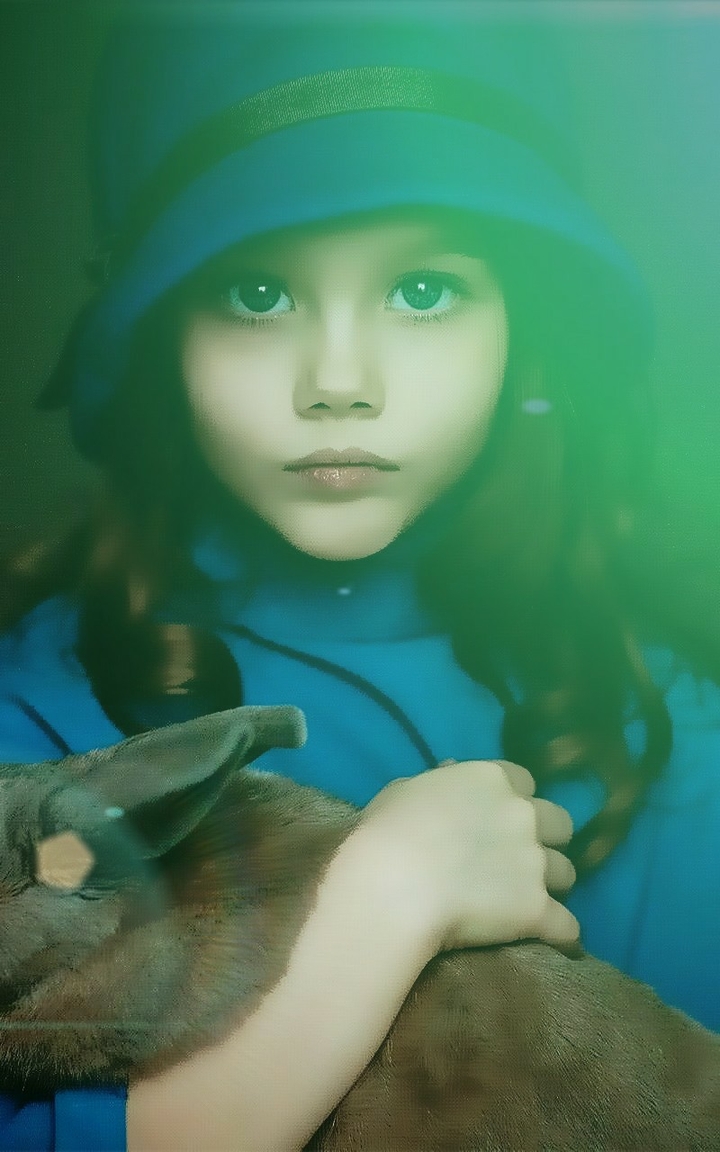 Cute girl with a rabbit
