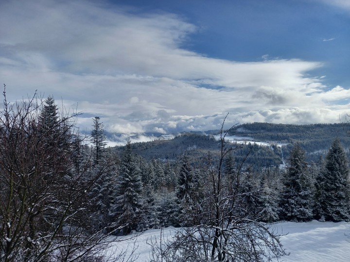 Wisła, Beskidy. Widok z okna