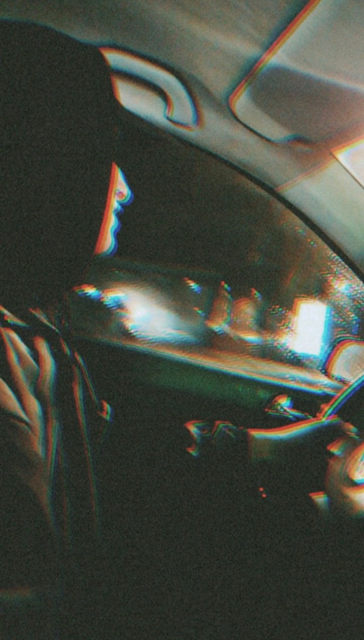rainy day in a car