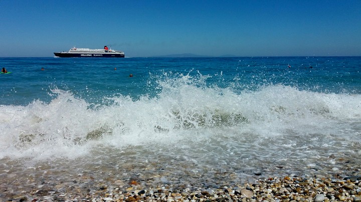 Hellenic Seaways from Potami beach, Samos, Greece