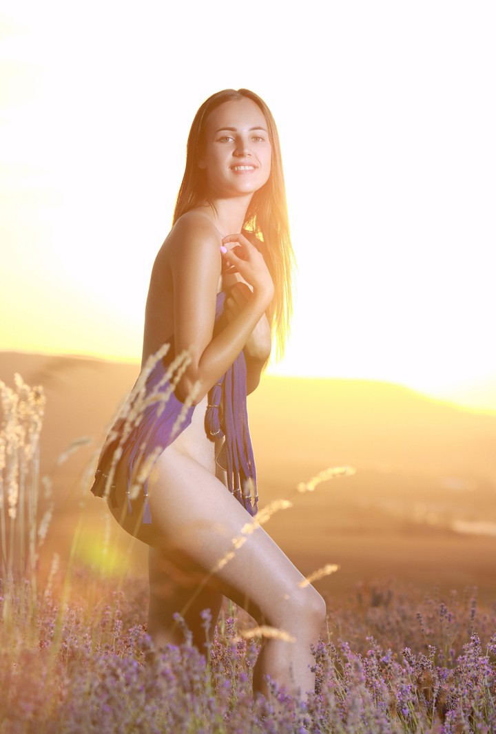 Model Hailey In Lavender Fields