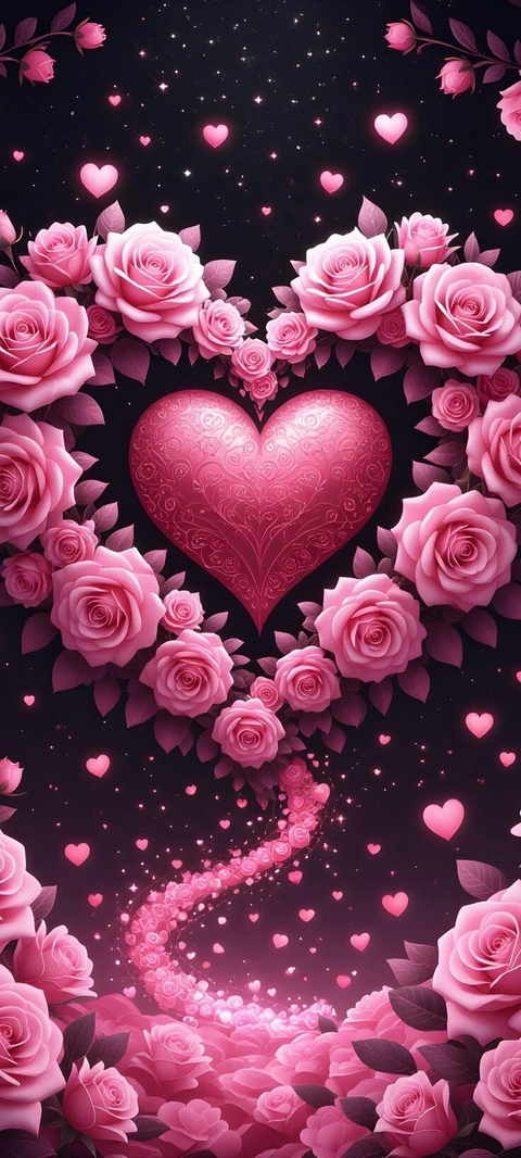 обои heart, rose