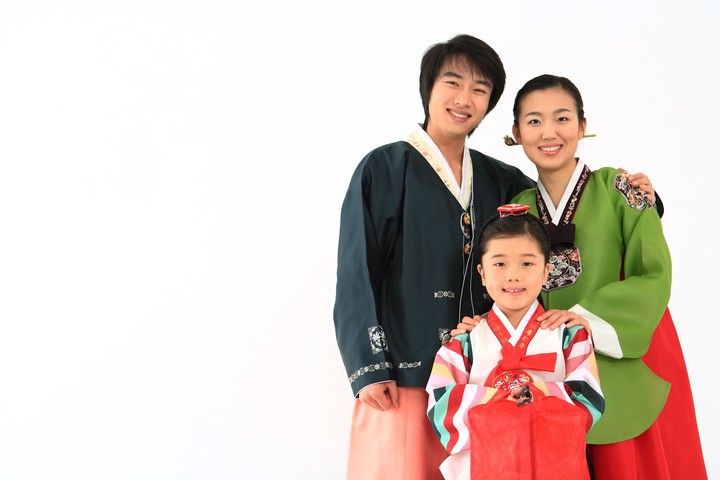 Family in Korean Dress