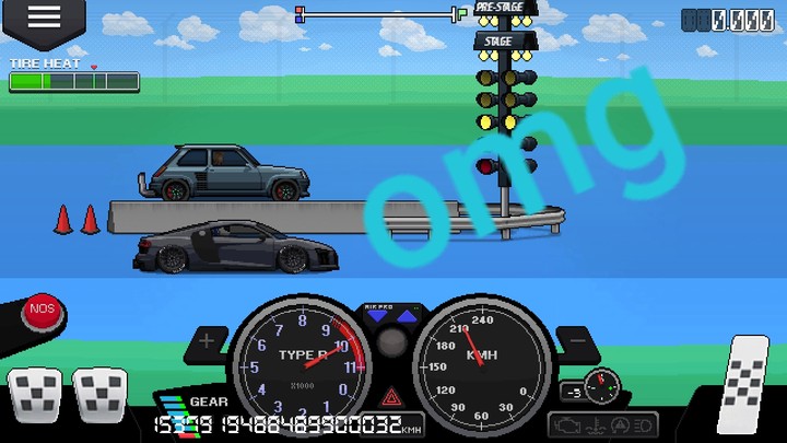 pixel car racing Audi r8 V10 15.000.000hp