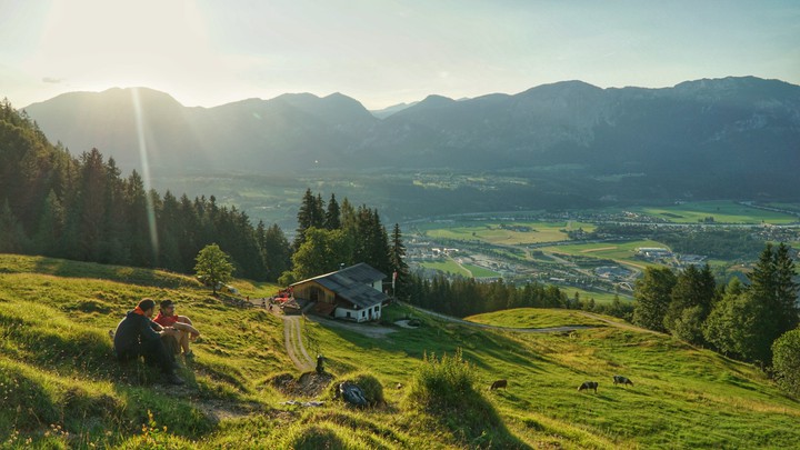 sunset in the alps