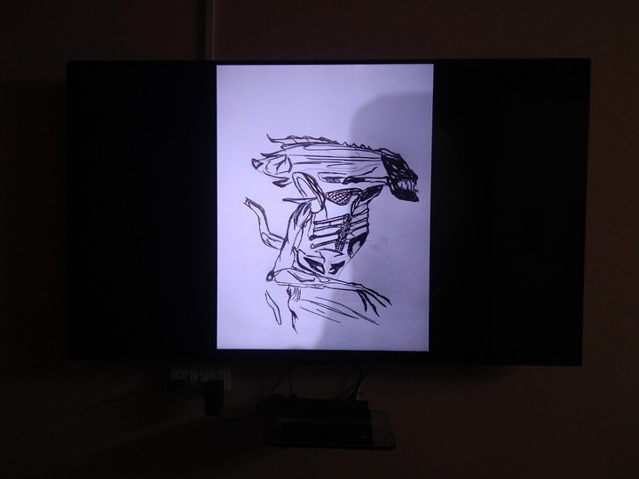 xenomorph dwg casted in smart tv. ( artist - akshay singh ),