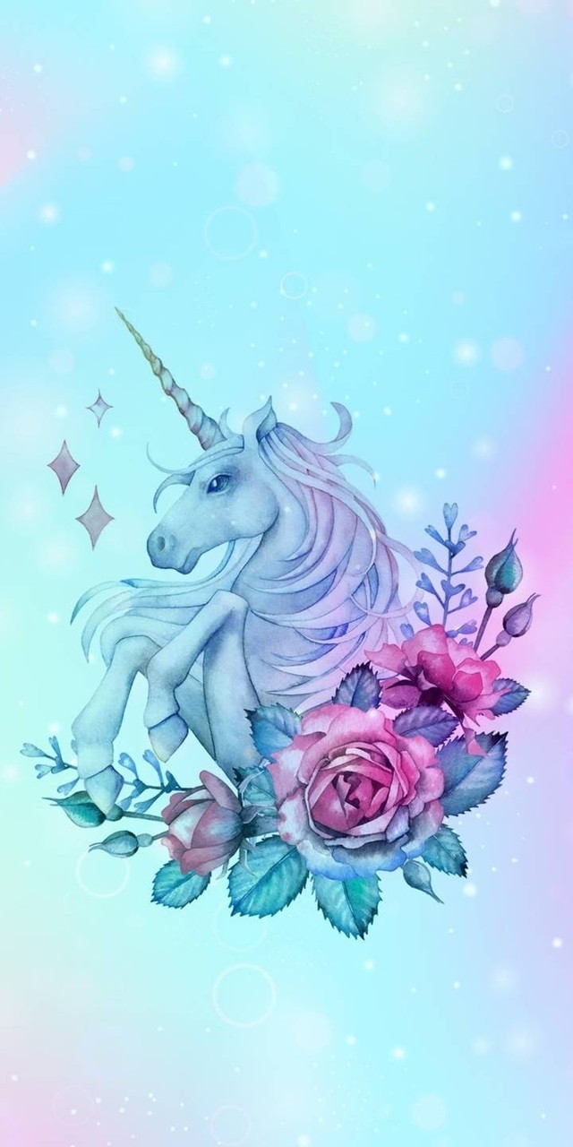 rose and unicorn cool wall paper