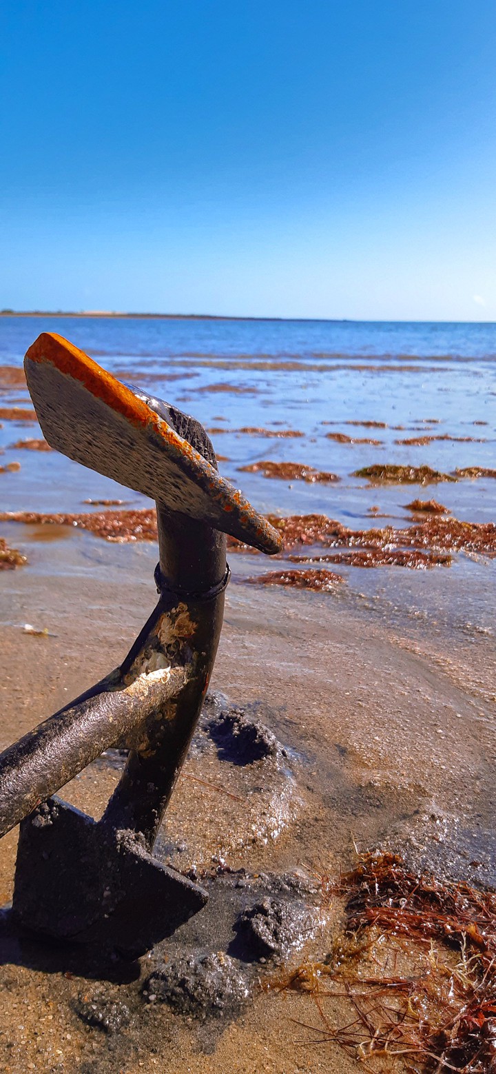 anchor on the beach