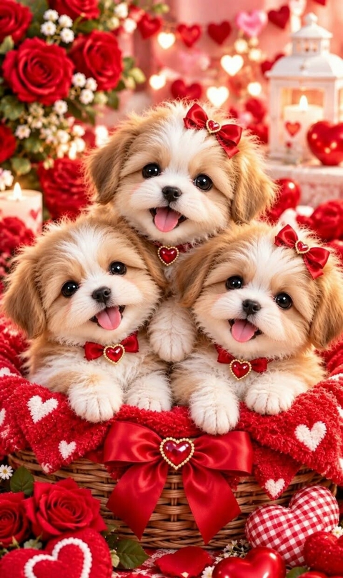 puppy, heart Hintergrundbilder