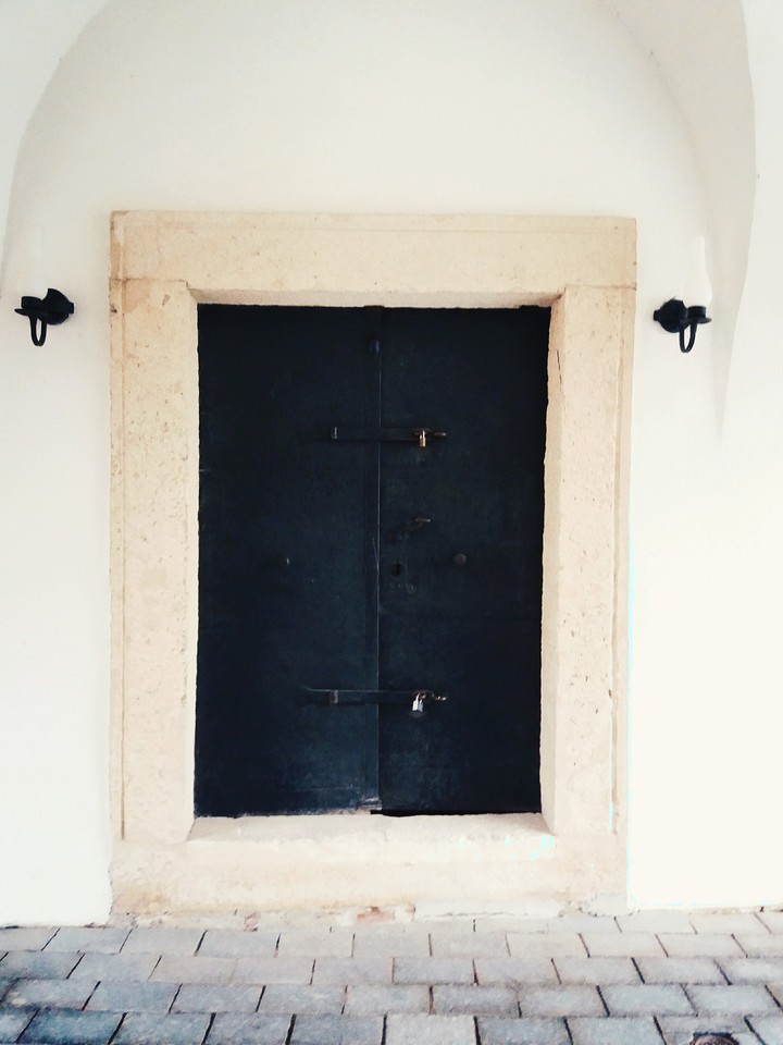 Black metal old door