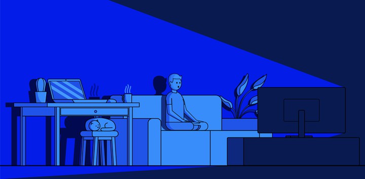 watching TV with cat
