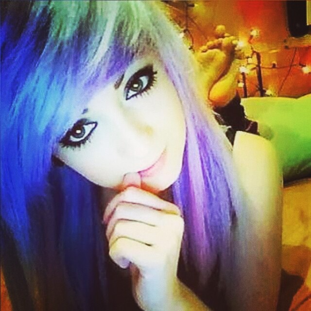 Colourful her hair