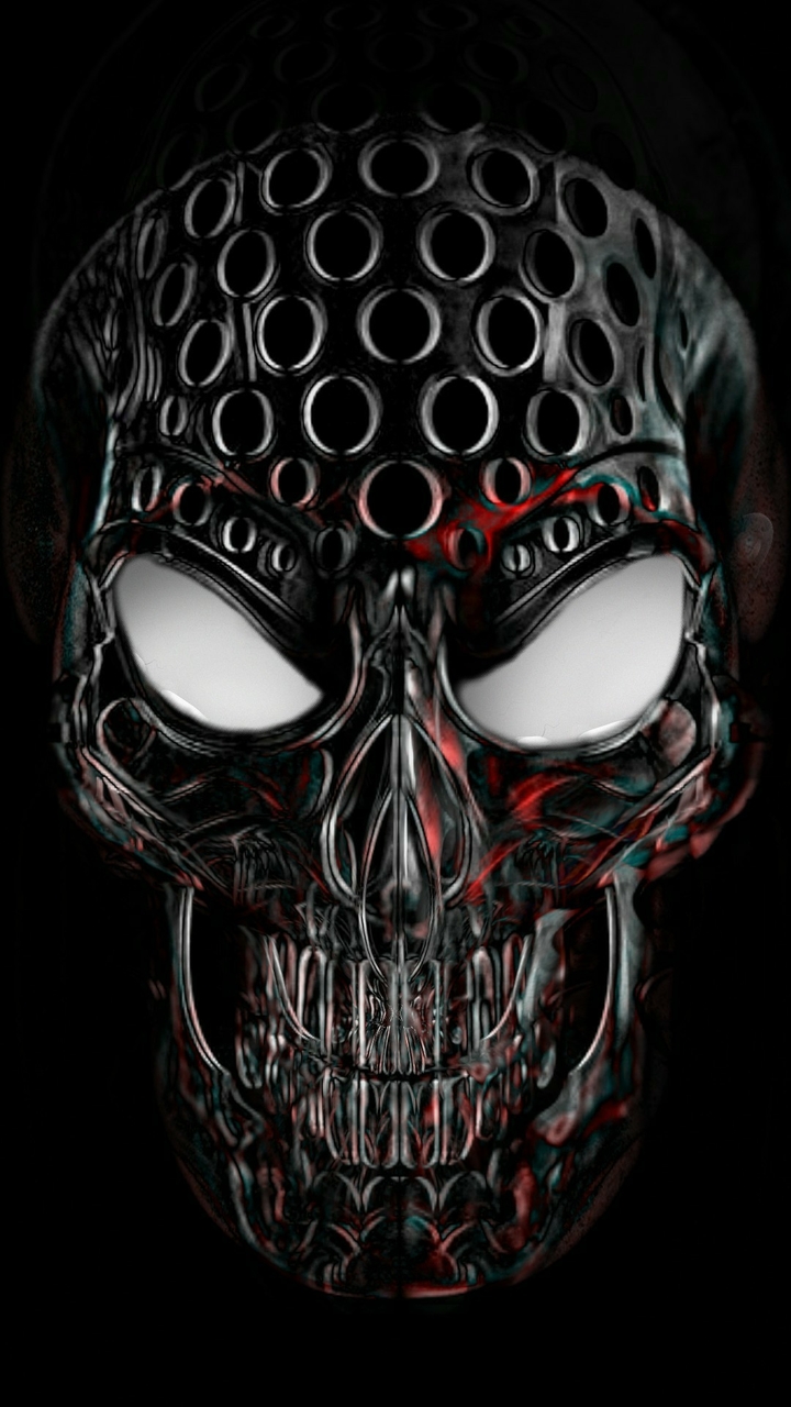 metal ringed skull