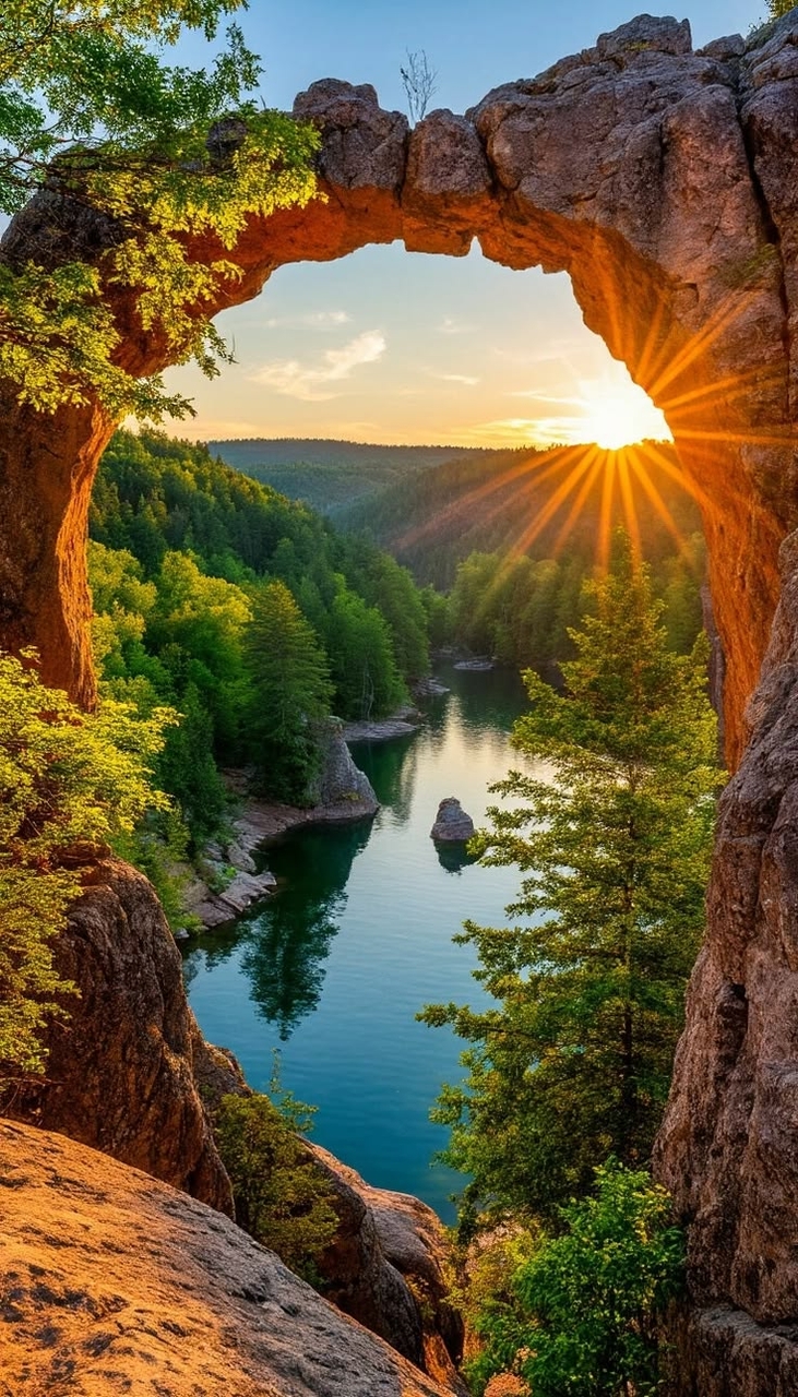 обои Cliff, watercourse
