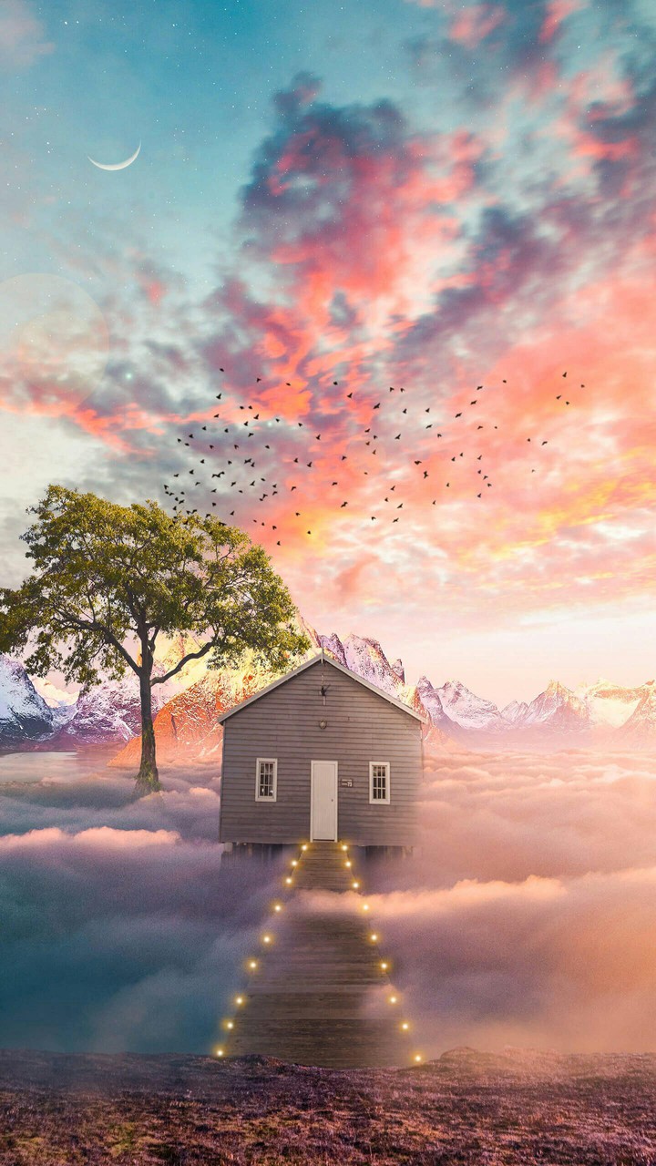 A  hause  on  top  of  a  cloud