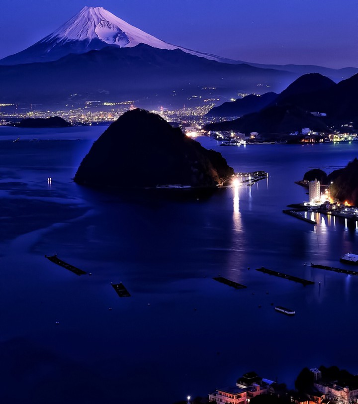 Lights in the Night Mt Fuji Japan