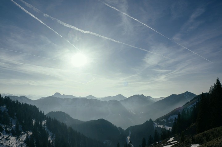 Mountains in the fog