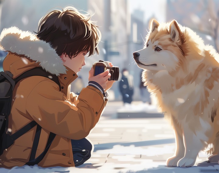 Boy with dog