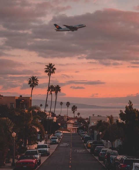 LA sunset take off