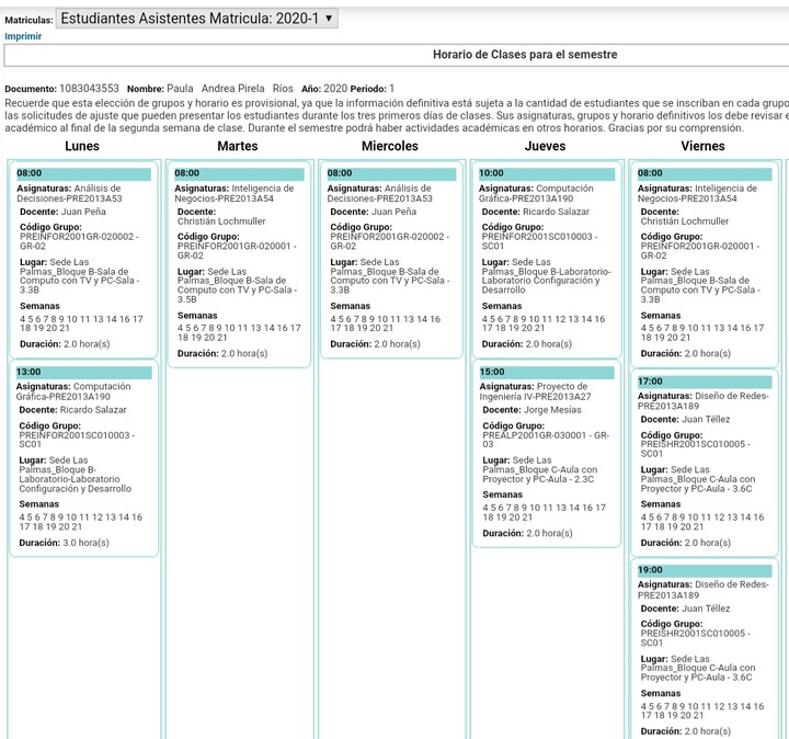 Horario final final