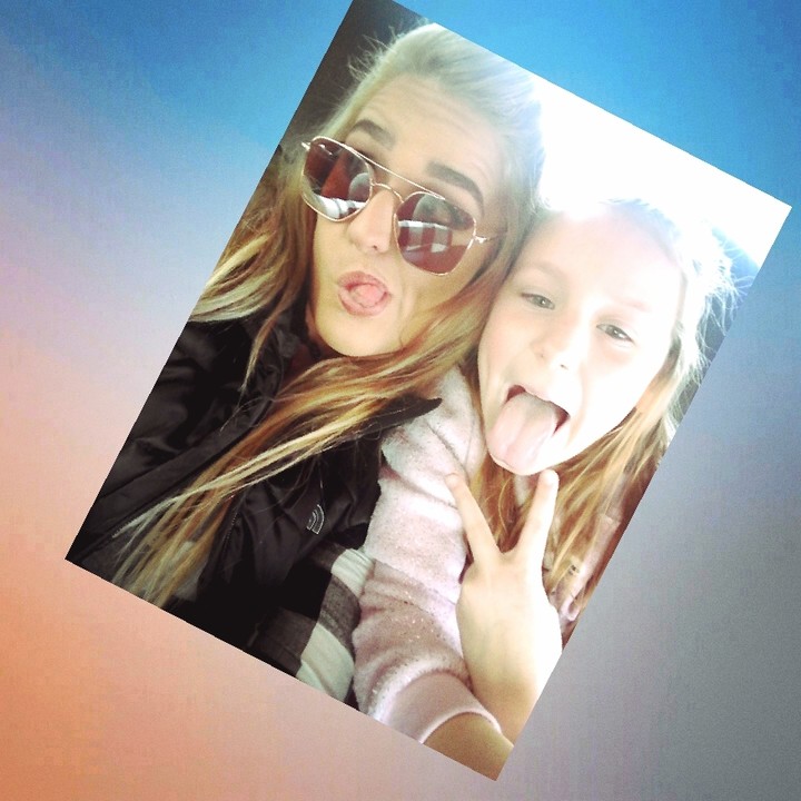me and sis in the car