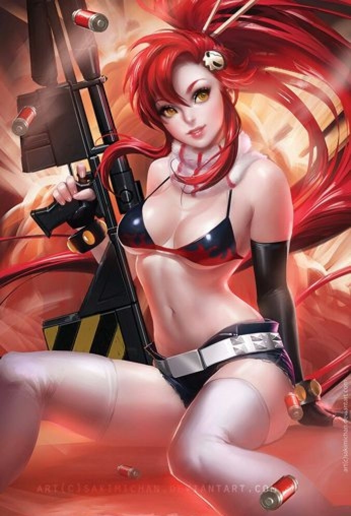 red anime girl