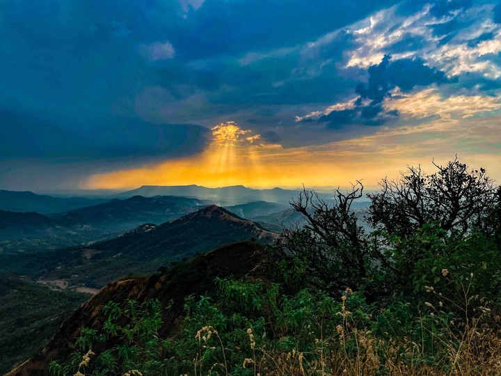 Sunset and mountains