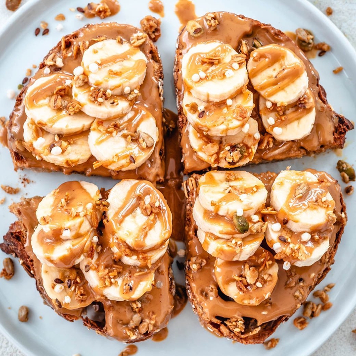 PB & banana toast with granola