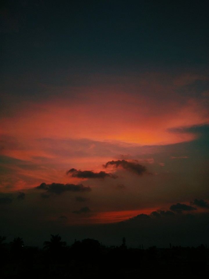 Orange clouds