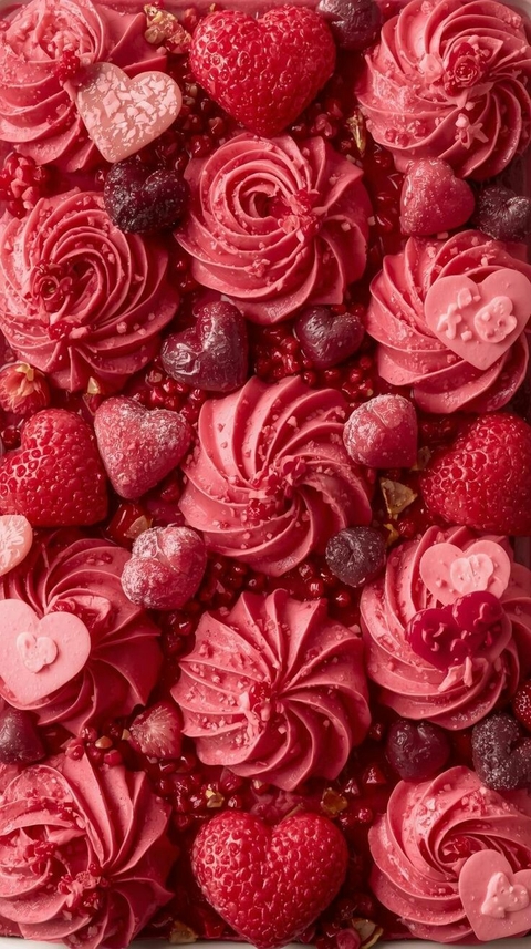 red, buttercream वॉलपेपर