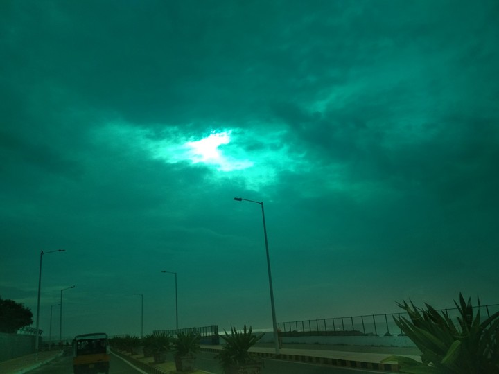 green sky