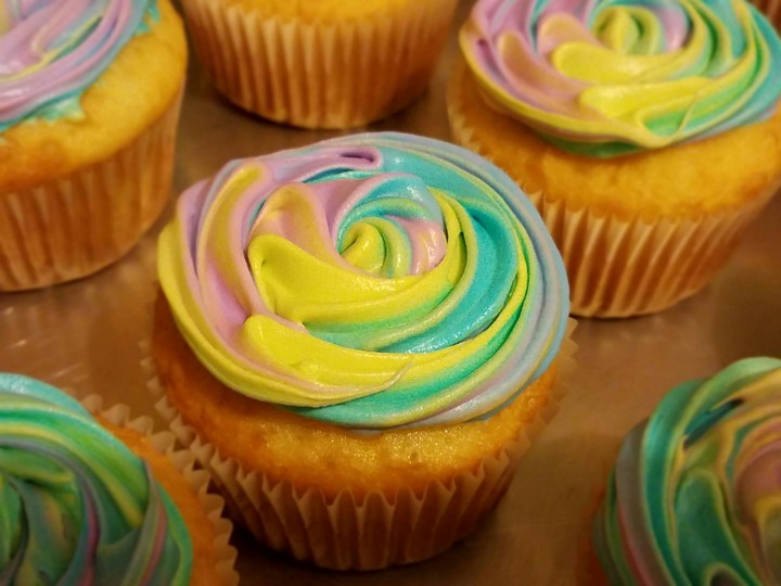 Rainbow Swirl Cupcake