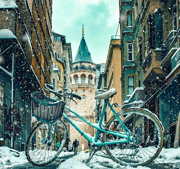 winters #bicycle#snow