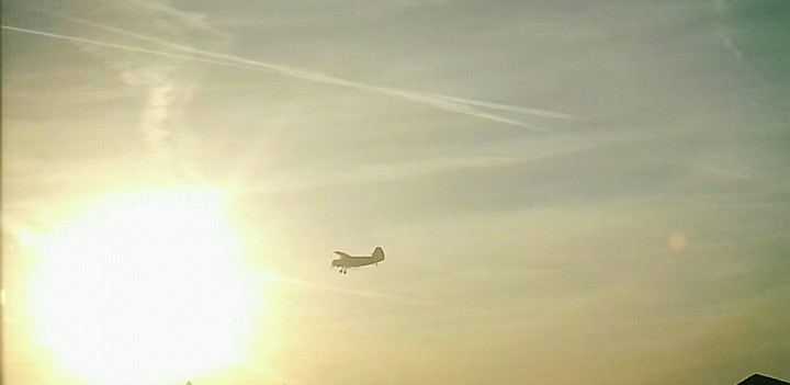Plane in the sunset