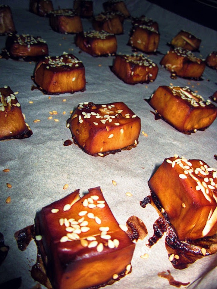 Best bite size mini roasted sweet TOFU ❤️