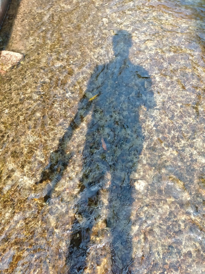 Self photography on water reflection