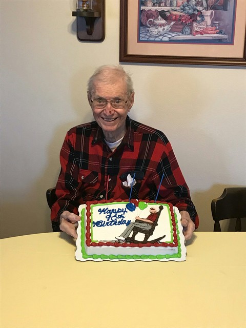 Dad with birthday cake