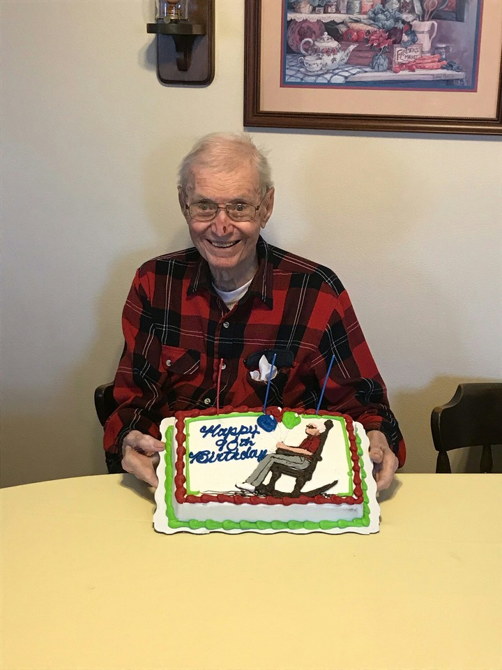 Dad with birthday cake