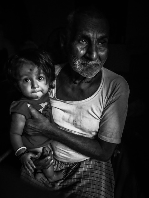 grandfather with his granddaughter