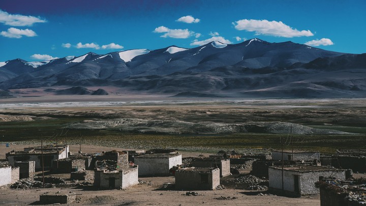 Village on the road to Tso moriri lake in Ladakh