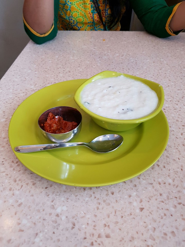Indian curd rice with pickle
