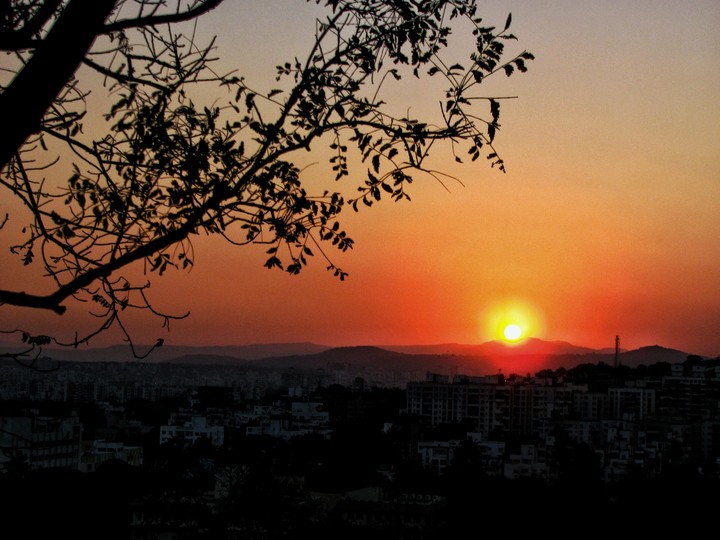 Sun setting in the mountains...