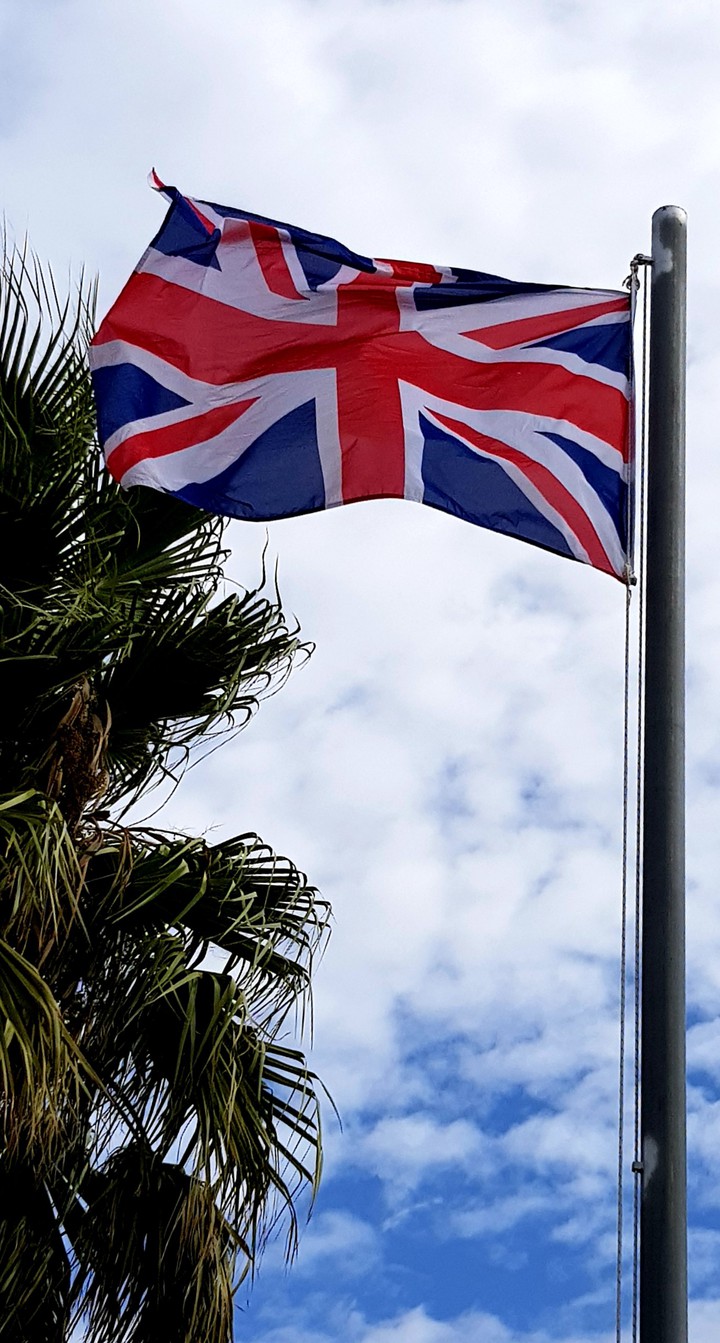 Union Flag against the sky