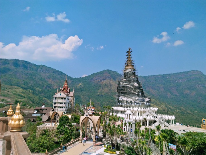 A temple on a mountain in thailand