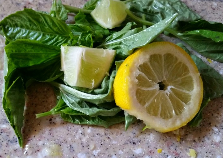 lemon and lime with basil