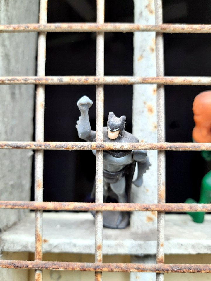 Caged.
