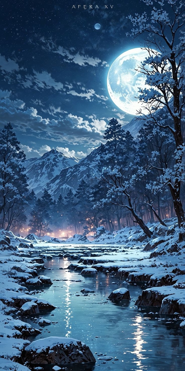 night, winter Hintergrundbilder
